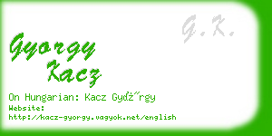 gyorgy kacz business card